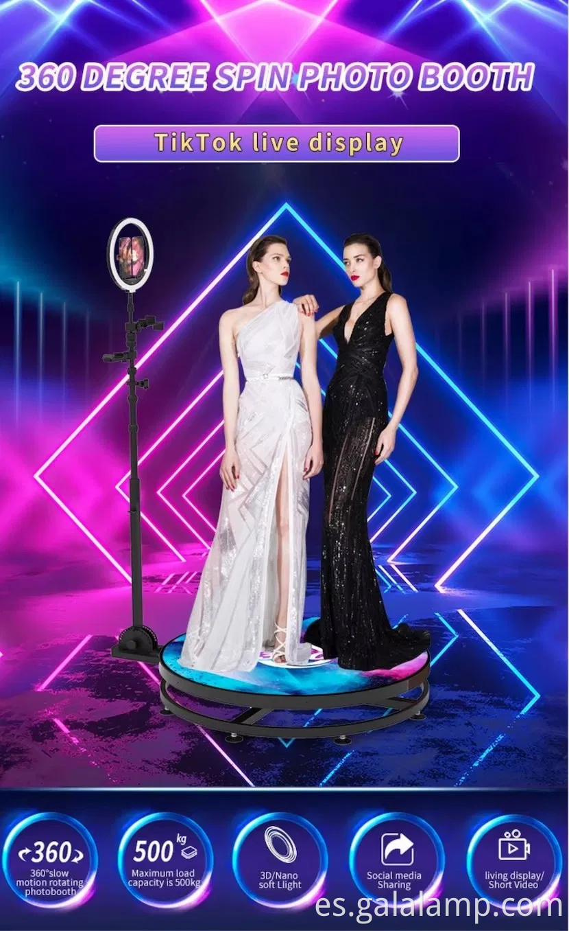 Dispositivo de cámara envolvente de 360 grados, rotación automática, selfies vivos